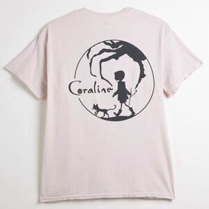 Coraline Graphic Tee Size L, Baby Pink